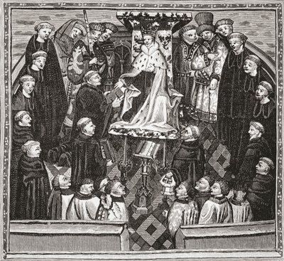 Lydgate presenta il suo libro a Re Enrico V, da 