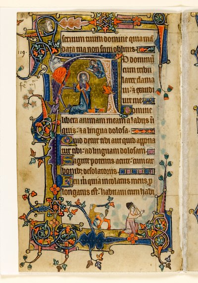 MS 1-2005, fol. 182v: Davide che prega, iniziale istoriata dal Salterio di Macclesfield, Uso di Sarum, East Anglia, c.1330 da English School