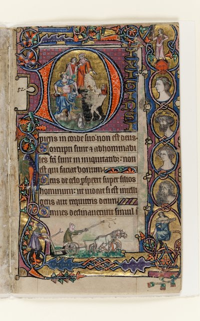 MS 1-2005, fol. 77r: Davide e il folle, iniziale istoriata dal Salterio di Macclesfield, Uso di Sarum, East Anglia, c.1330 da English School