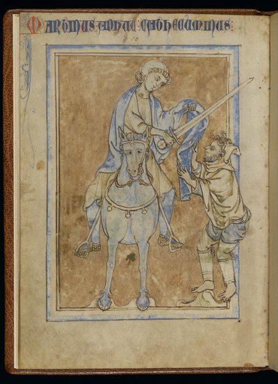 MS 370, San Martino e il mendicante, da un manoscritto miniato (penna e inchiostro e tempera su pergamena) da English School