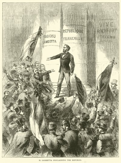 M Gambetta proclama la Repubblica, settembre 1870 da English School