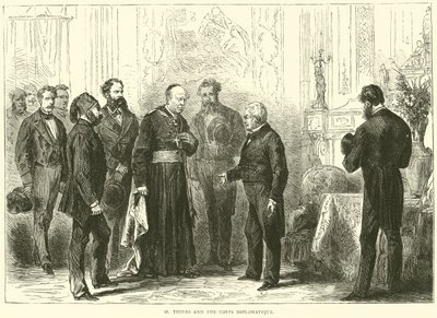 M Thiers e il Corpo Diplomatico, marzo 1871 da English School