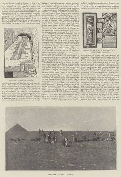 Le scoperte di M de Morgan a Dahshur (incisione) da English School