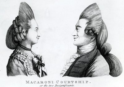 Corteggiamento Maccherone, o i due Insignificanti, pubblicato da M. Darly, 1772 da English School