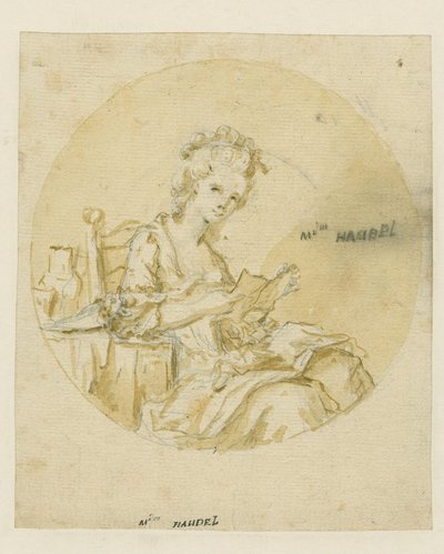 Madame Händel, metà del XIX secolo (penna e inchiostro e lavaggio su carta) da English School