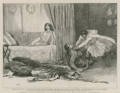 Madame Sarah Bernhardt come Cleopatra al Royal English Opera House da English School