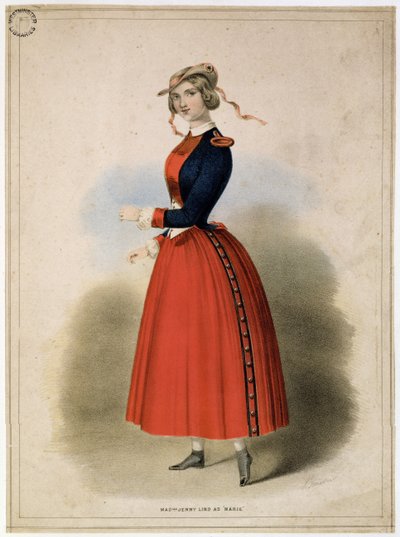 Mademoiselle Jenny Lind (1820-87) come Marie, c.1847 da English School