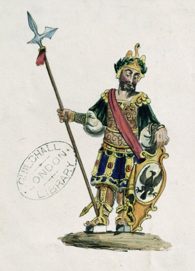 Magog, illustrazione delle statue dei giganti leggendari della Guildhall da English School