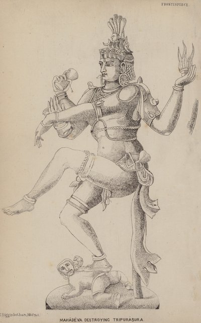 Mahadeva che distrugge Tripurasura da English School