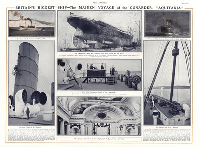 Viaggio inaugurale del transatlantico Aquitania della Cunard, 1914 da English School
