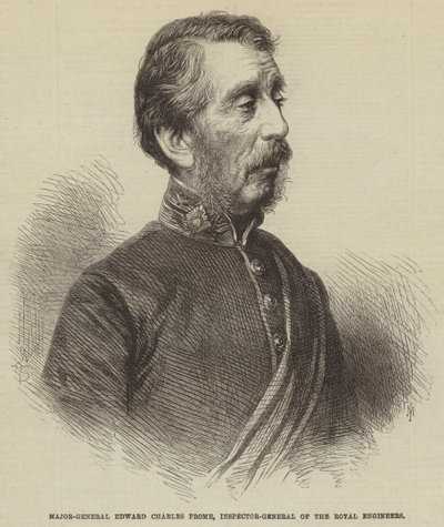 Maggior Generale Edward Charles Frome, Ispettore Generale degli Ingegneri Reali (incisione) da English School