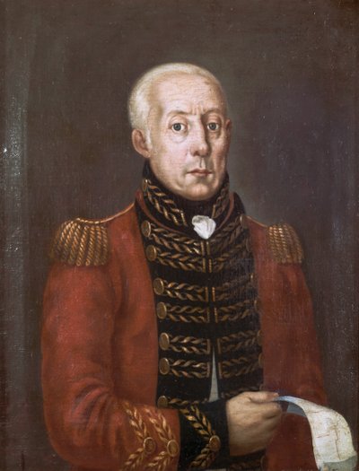 Maggiore Generale Hugh Lyle Carmichael, 2° Reggimento delle Indie Occidentali, c.1809 da English School