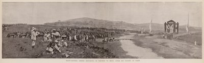 Il maggiore generale Oshima torna in trionfo a Seul dopo la vittoria a Gazan (litografia) da English School