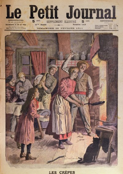 Fare le frittelle, illustrazione da Le Petit Journal, 26 febbraio 1911 da English School