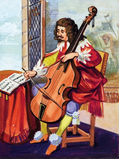 Uomo che suona il violoncello da English School