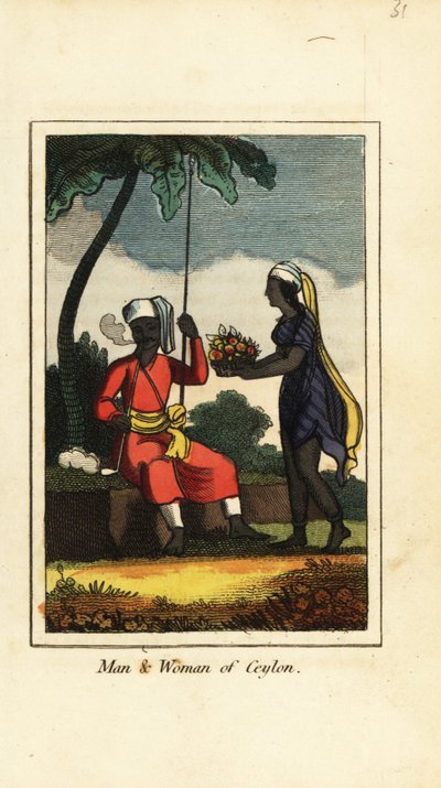 Uomo e donna di Ceylon (Sri Lanka) da English School