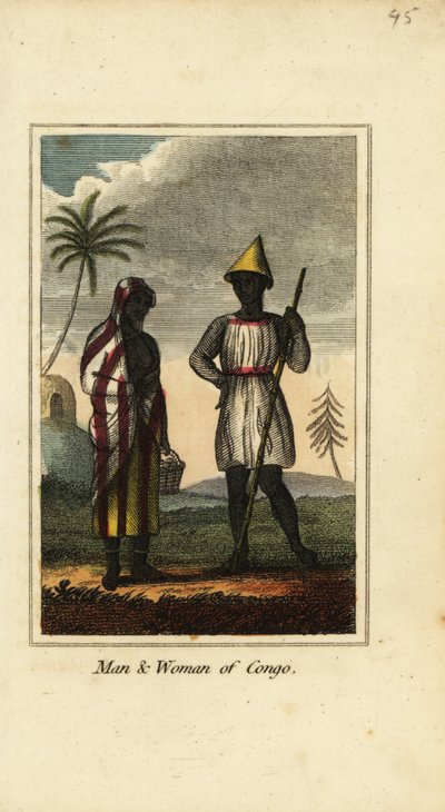 Uomo e donna del Congo o della Guinea Inferiore, Africa da English School