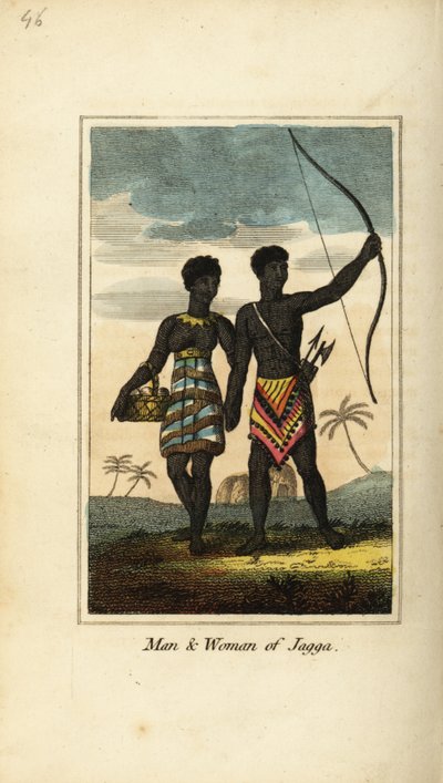 Uomo e donna di Jagga, dai regni di Monoemugi e Caffraria, Africa da English School