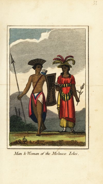 Uomo e donna delle Isole Molucche (Isole Maluku) da English School