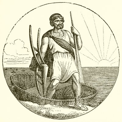 Uomo in coracle da English School