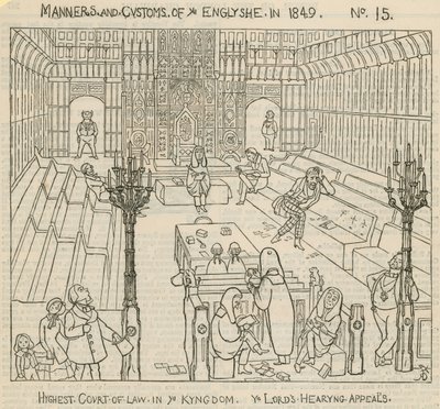 Usi e costumi degli inglesi nel 1849: La più alta corte di giustizia del Regno, i Lord ascoltano gli appelli da English School