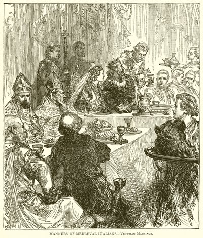 Costumi degli italiani medievali. Matrimonio veneziano da English School