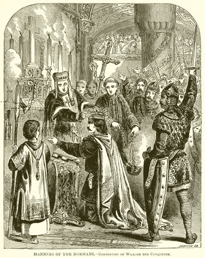 Costumi dei normanni. Incoronazione di Guglielmo il Conquistatore da English School