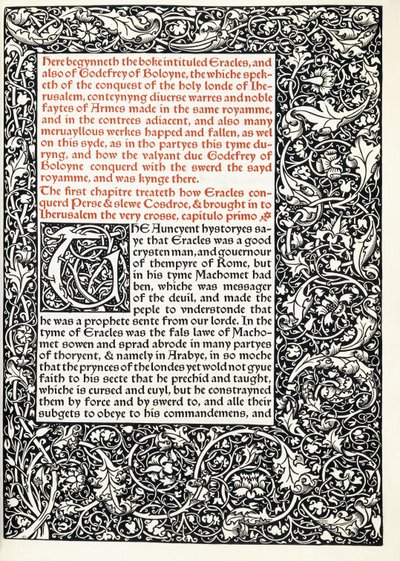 Manoscritto con iniziale istoriata "G" e bordo a tutta pagina, 1893 da English School