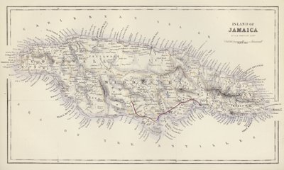 Mappa: Isola di Giamaica, di G H Swanston, Edimburgo da English School