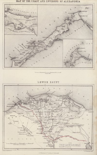 Mappa: Mappa della costa e dintorni di Alessandria; Basso Egitto da English School