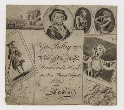 Venditore di mappe e stampe, George Pulley, biglietto da visita da English School