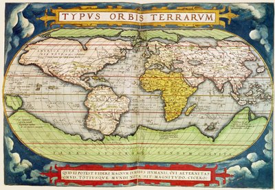 Mappa che traccia la circumnavigazione del globo di Sir Francis Drake (c.1540-96), incisa da Frans Hogenburg (1535-90) da English School