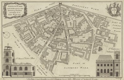 Mappa del quartiere di Aldgate, Londra da English School