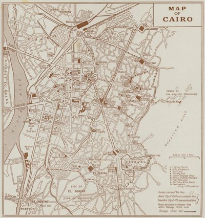 Mappa del Cairo (litografia) da English School