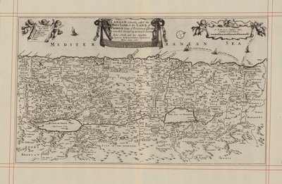 Mappa di Canaan, o la Terra Santa (incisione) da English School