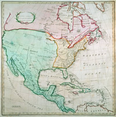 Mappa del Nord America, pubblicata da T. Stackhouse, 1783 da English School