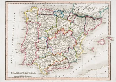 Mappa di Spagna e Portogallo, da 