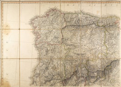 Mappa della Spagna usata dal Duca di Wellington da English School