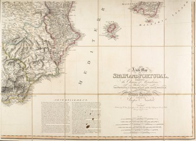 Mappa della Spagna usata dal Duca di Wellington da English School
