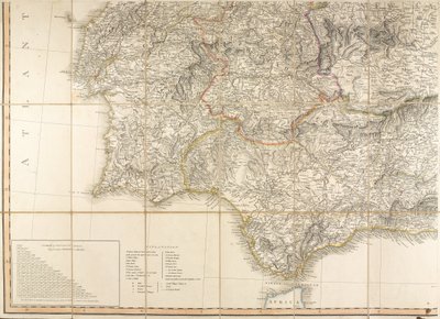 Mappa della Spagna usata dal Duca di Wellington da English School