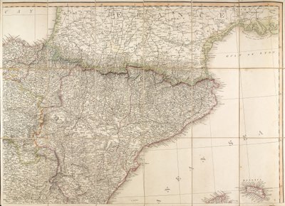 Mappa della Spagna che si dice sia stata usata dal Duca di Wellington da English School