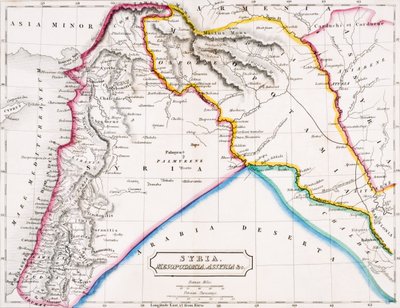 Mappa della Siria, Mesopotamia, Assiria ecc., da 