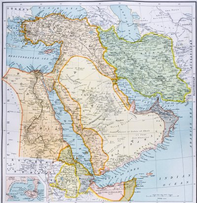 Mappa della Turchia, Medio Oriente, Corno d