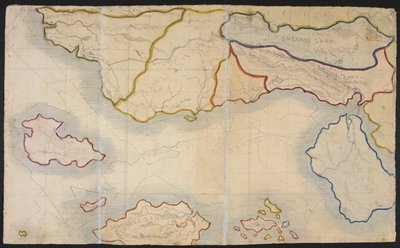 Mappa di Verdopolis, o Glass Town; una terra immaginaria, illustrazione da 