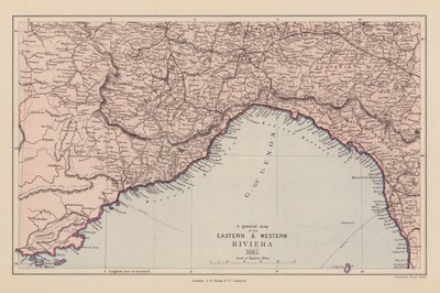 Mappa della Riviera Orientale e Occidentale da English School