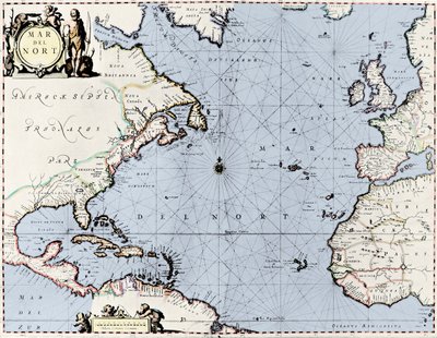 Mappa del Nord Atlantico, da 