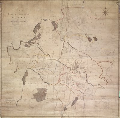 Mappa della Parrocchia o Borgo di Leeds da English School