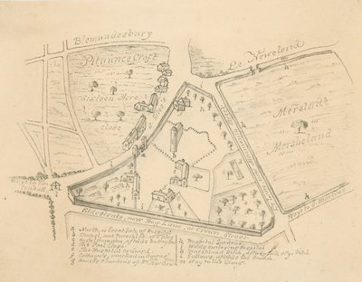 Mappa della parrocchia di St Giles in the Fields, Londra da English School