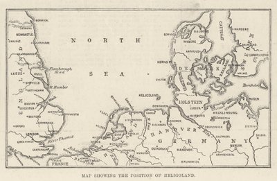 Mappa che mostra la Posizione di Heligoland (incisione) da English School