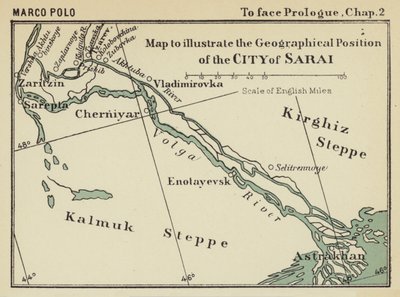 Mappa per illustrare la posizione geografica della città di Sarai (litografia) da English School